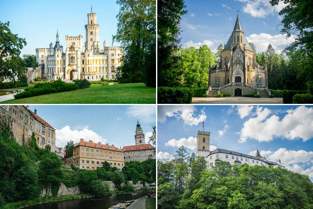 Die schönsten Sehenswürdigkeiten der Lipno-Region und Umgebung – das Schluss Hluboká, die Burg Rosenberg, die Schwarzenberger Gruft und die Stadt Krumau