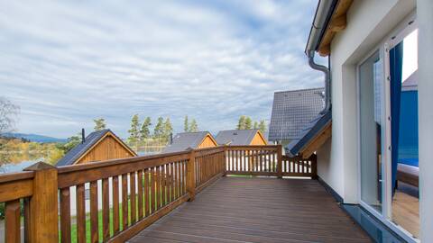 View of Lipno and the surrounding village from the balcony of the Filip holiday home